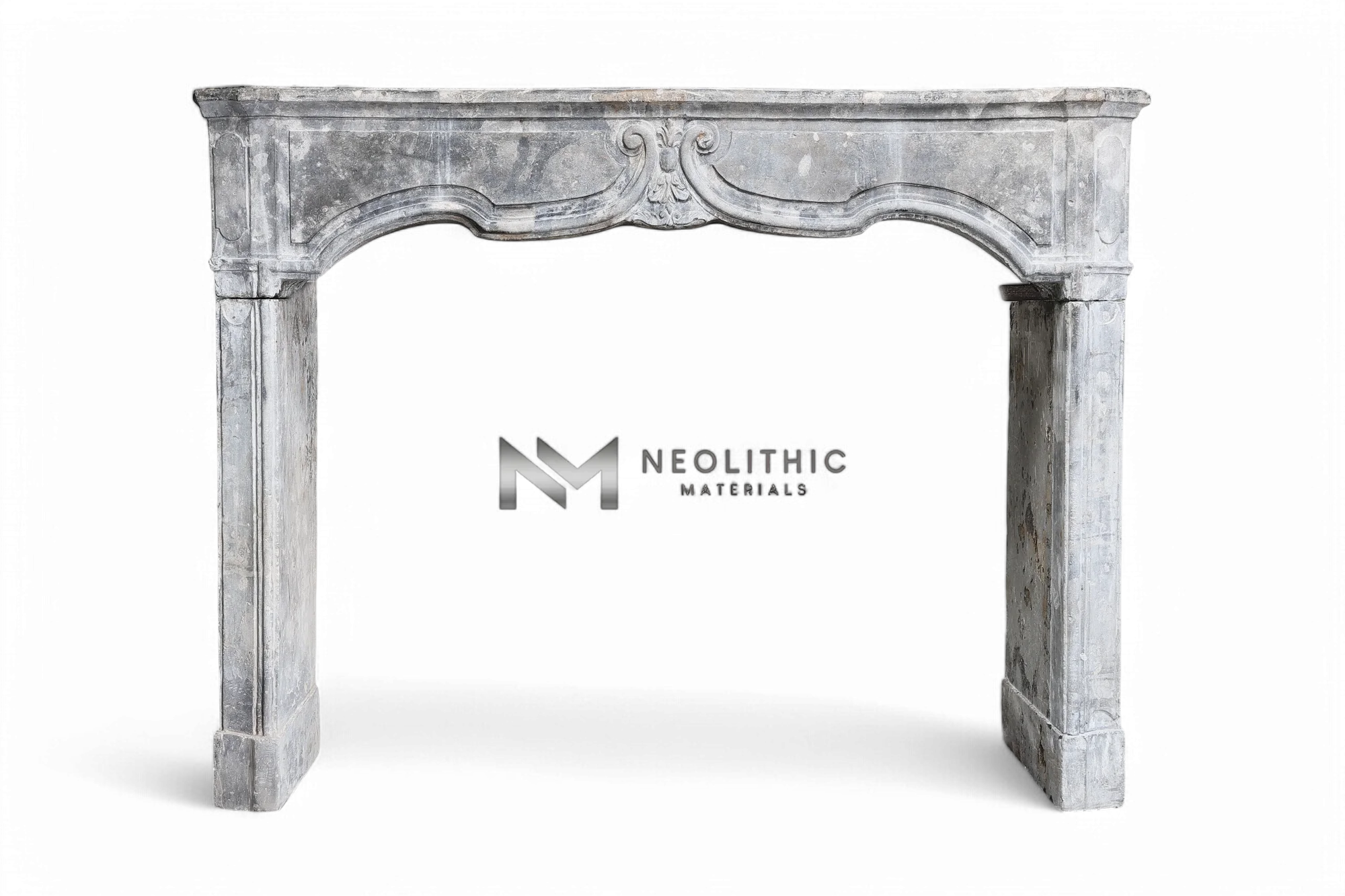 Antique Limestone de Besancon Fireplace Mantel Louis XV Style - Image 1